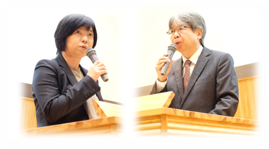 三菱電機松原部長（左）、東京大学加藤先生（右）